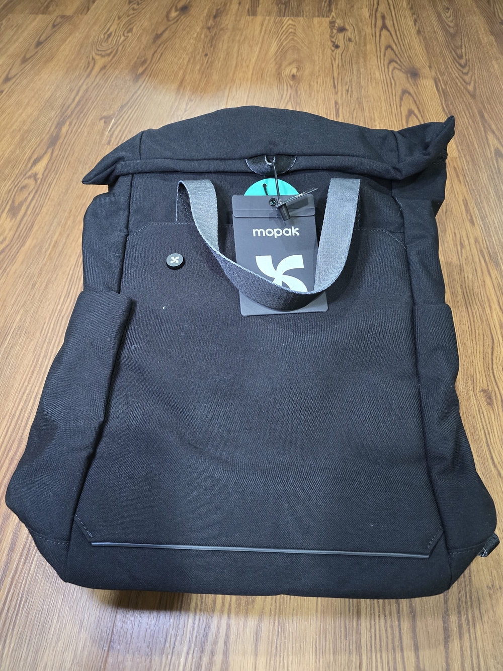 Mopak Black Men's Roll-Top Backpack